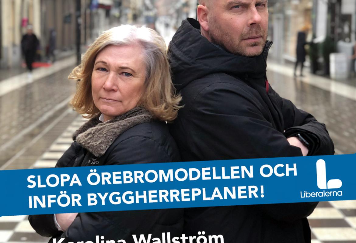Karolina Wallström (L) Kommunalråd och Patrik Jämtvall Liberalerna Örebro  2:e vice ordförande Programnämnd Samhällsbyggnad