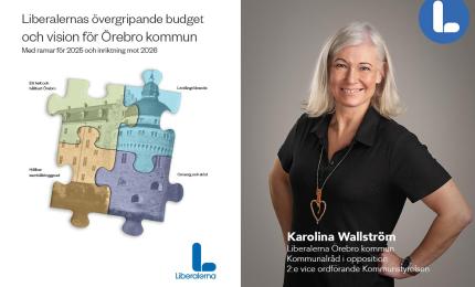 Kommunalråd Karolina Wallström (L) presenterar Liberalernas budget för år 2025