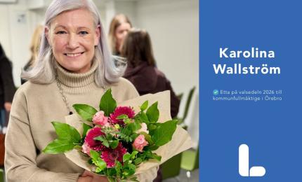 Karolina Wallström (L) etta på listan till kommunfullmäktige i Örebro valet 2026